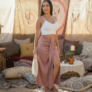 Satin Sarong Skirt Topshop